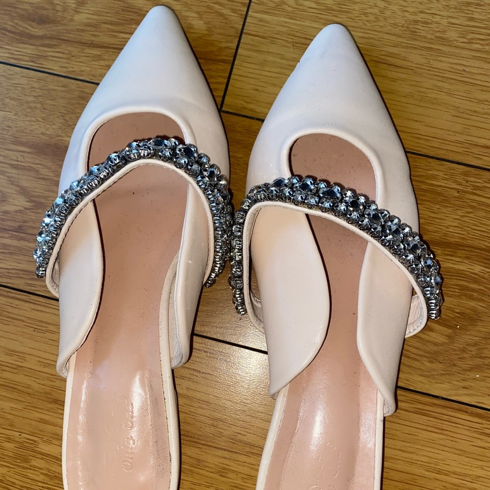 CRYSTAL STRAP MULES